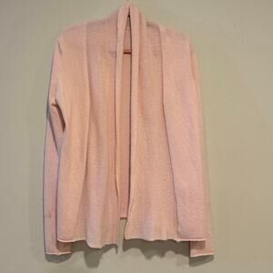 Pink 100% Cashmere Open Cardigan Sweater